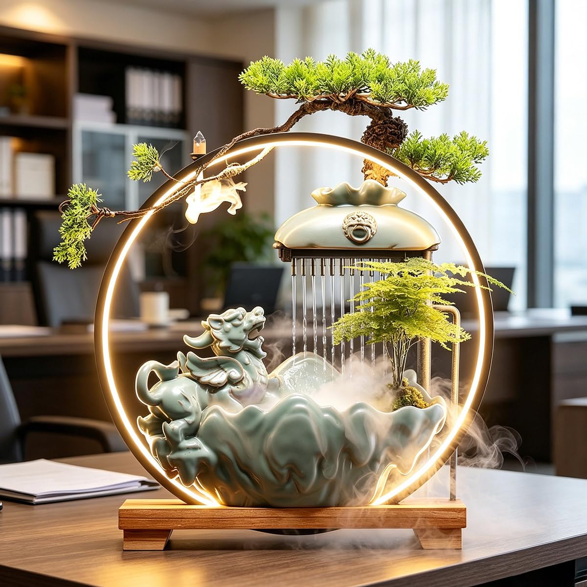 Amazon.com: TXYXT Waterfall Fountain Indoor with Mist, Tabletop
